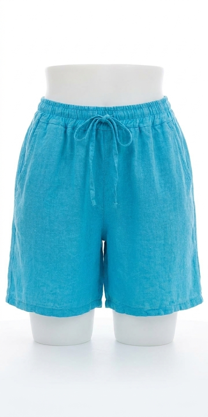 NEW GIGI MODA silvana linen shorts in turquoise